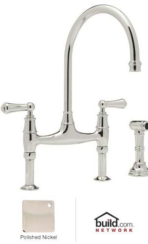 Rohl U4719L-2 Double Handle Bridge Kitchen Faucet from the Perrin & Rowe Series