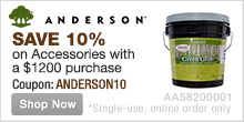 10% off all Anderson Accessories with a purchase of $1200 or more!