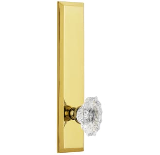 Lifetime Brass Grandeur Newport Rosette with Chambord Crystal Knob Passage 2.375
