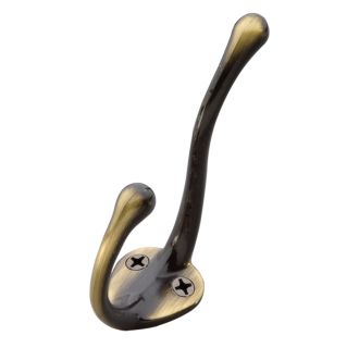 Hickory Hardware P27120-AB Antique Brass 3" Hook from the Utility Hooks Collection - PullsDirect.com