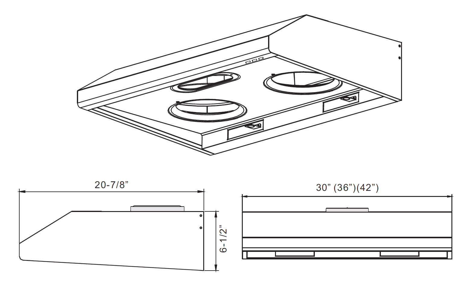 Windster WS5536SS Stainless Steel 530 CFM 36 Inch Wide Stainless Steel Under Range Hood